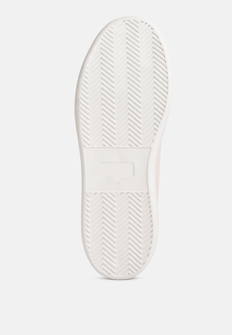 women striped detail sneakers#color_beige