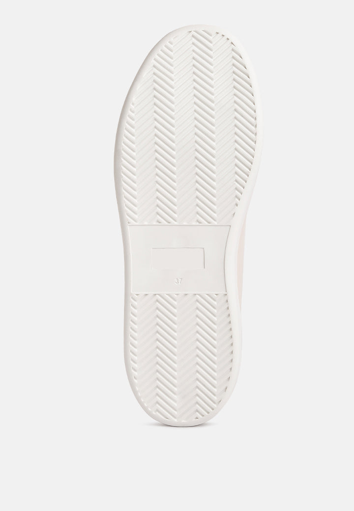 women striped detail sneakers#color_beige