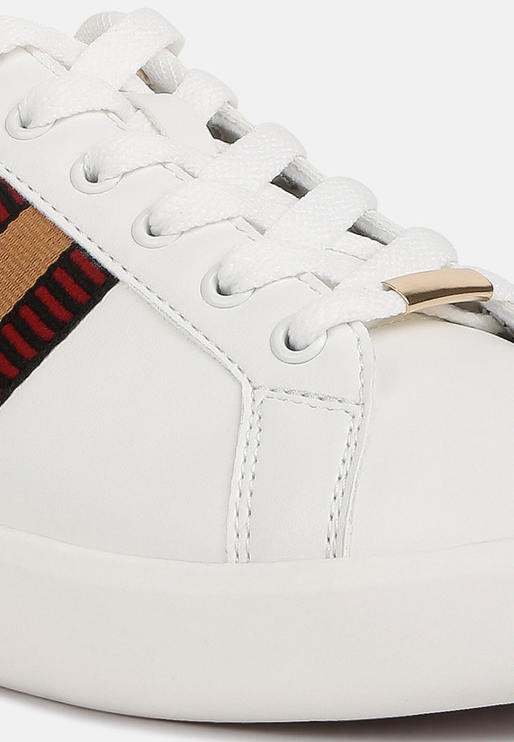 women striped detail sneakers#color_white