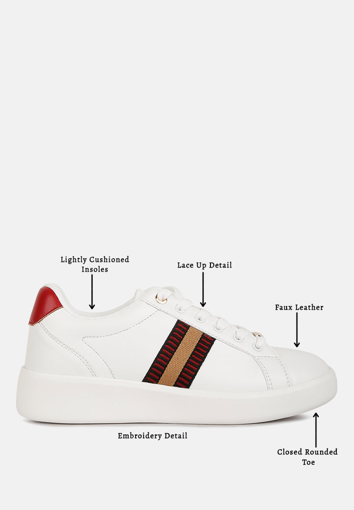 women striped detail sneakers#color_white