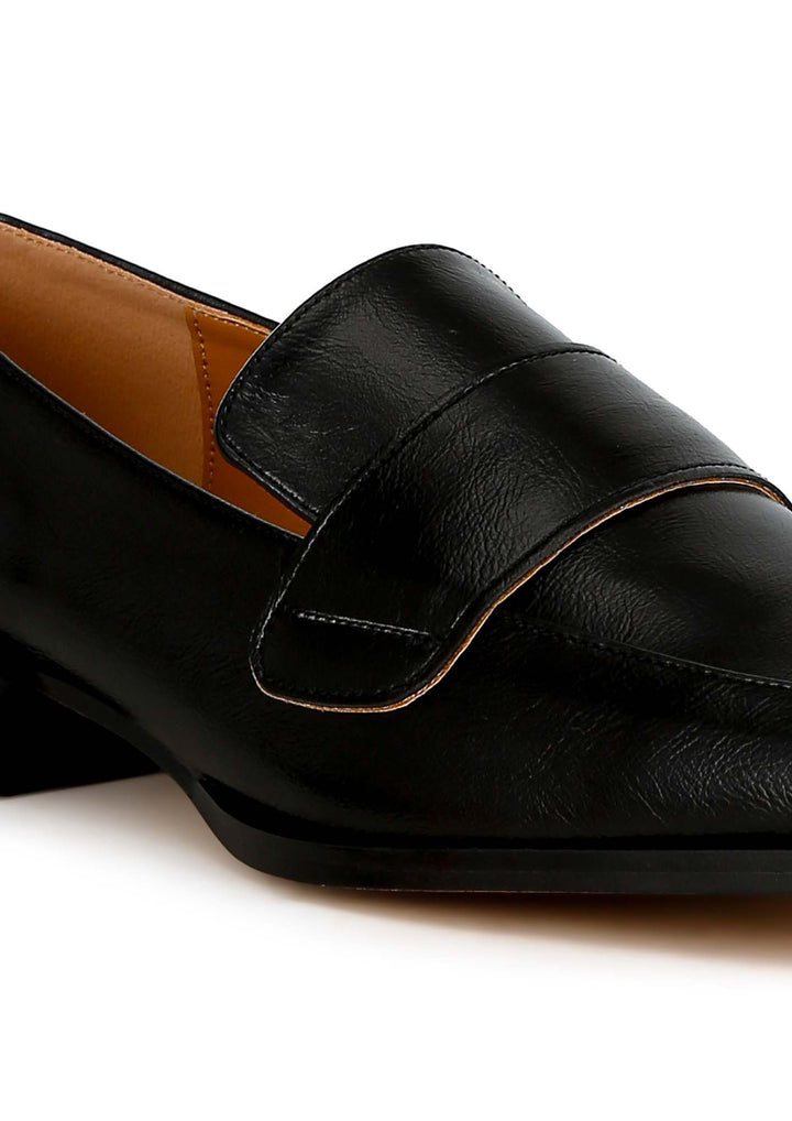 metallic penny loafers#color_black