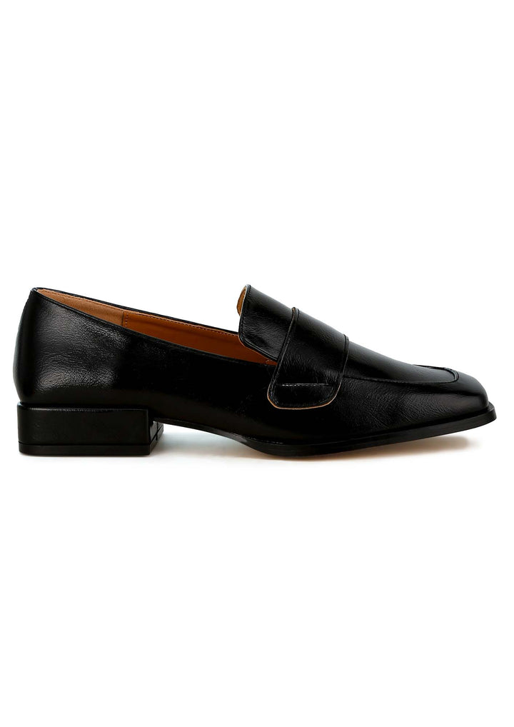 metallic penny loafers#color_black