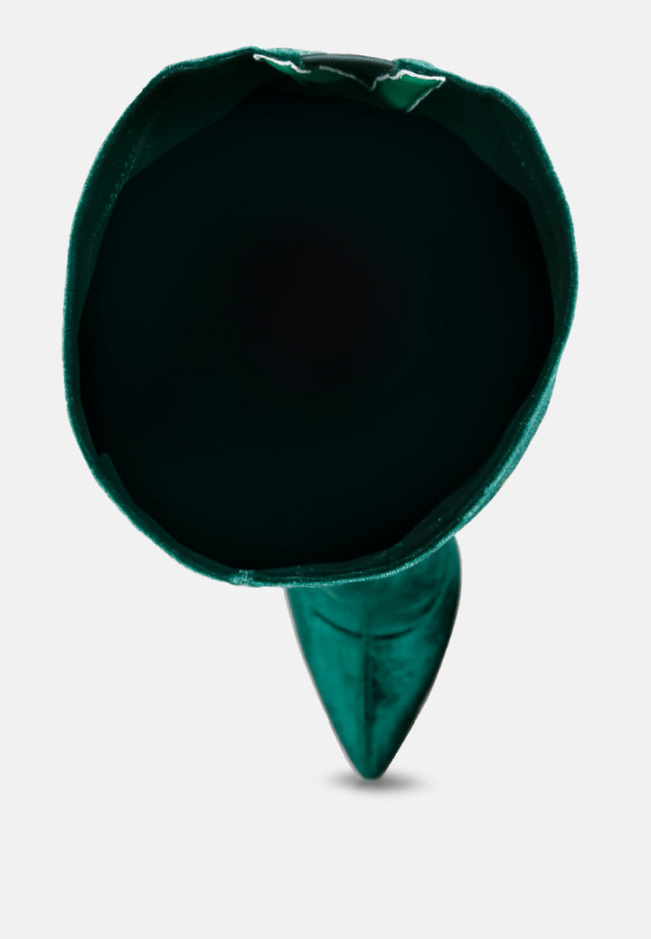 women madmam strerch high heel velvet boot#color_dark-green