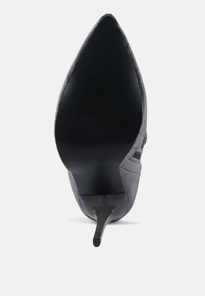 women madmam strerch high heel velvet boot#color_grey