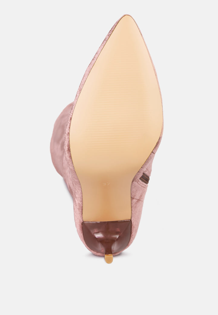 women madmam strerch high heel velvet boot#color_blush