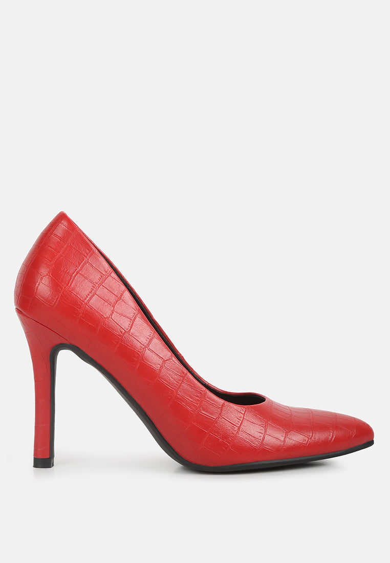 women croc formal pumps#color_red