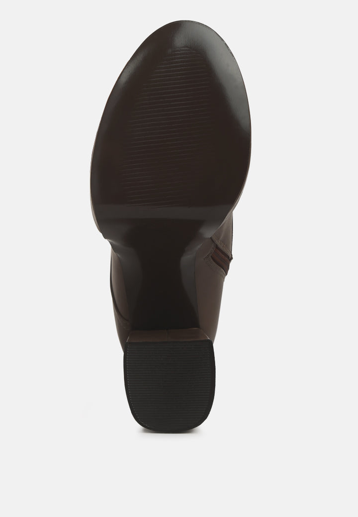 women high heeled ankle boots#color_brown