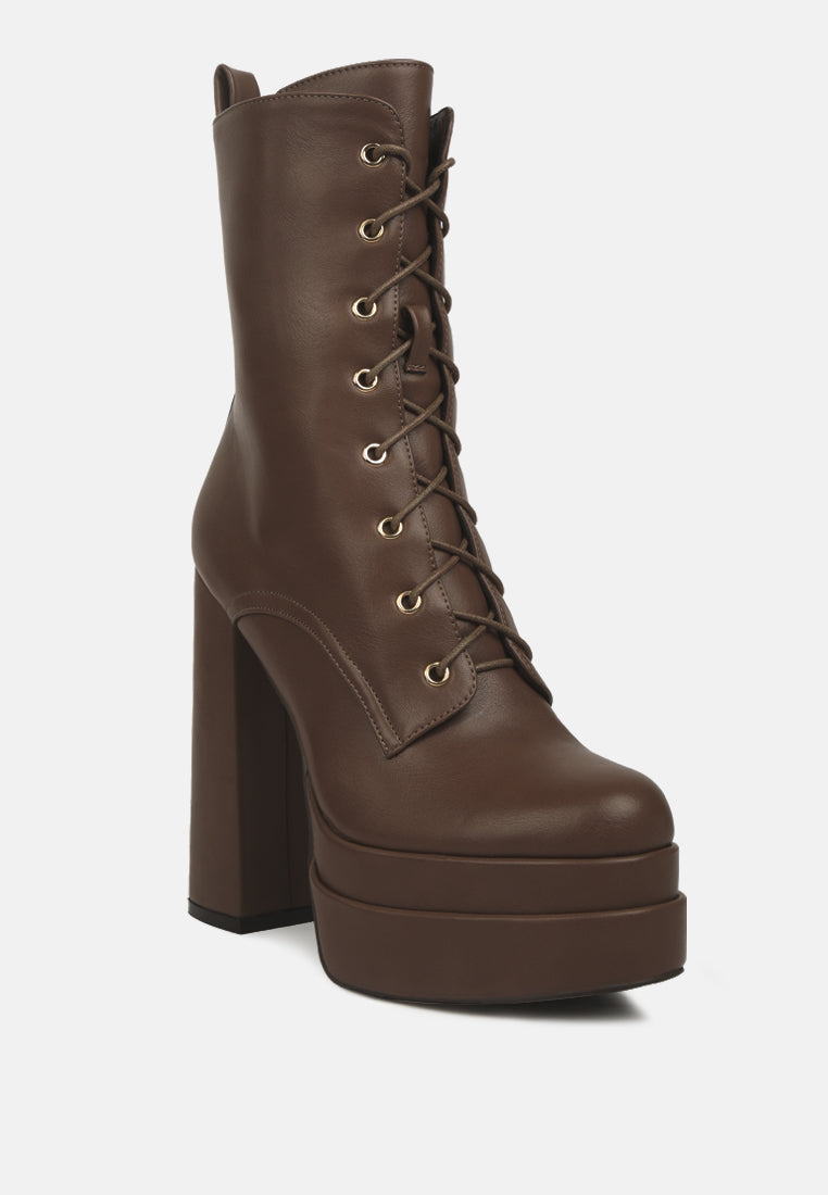 women high heeled ankle boots#color_brown