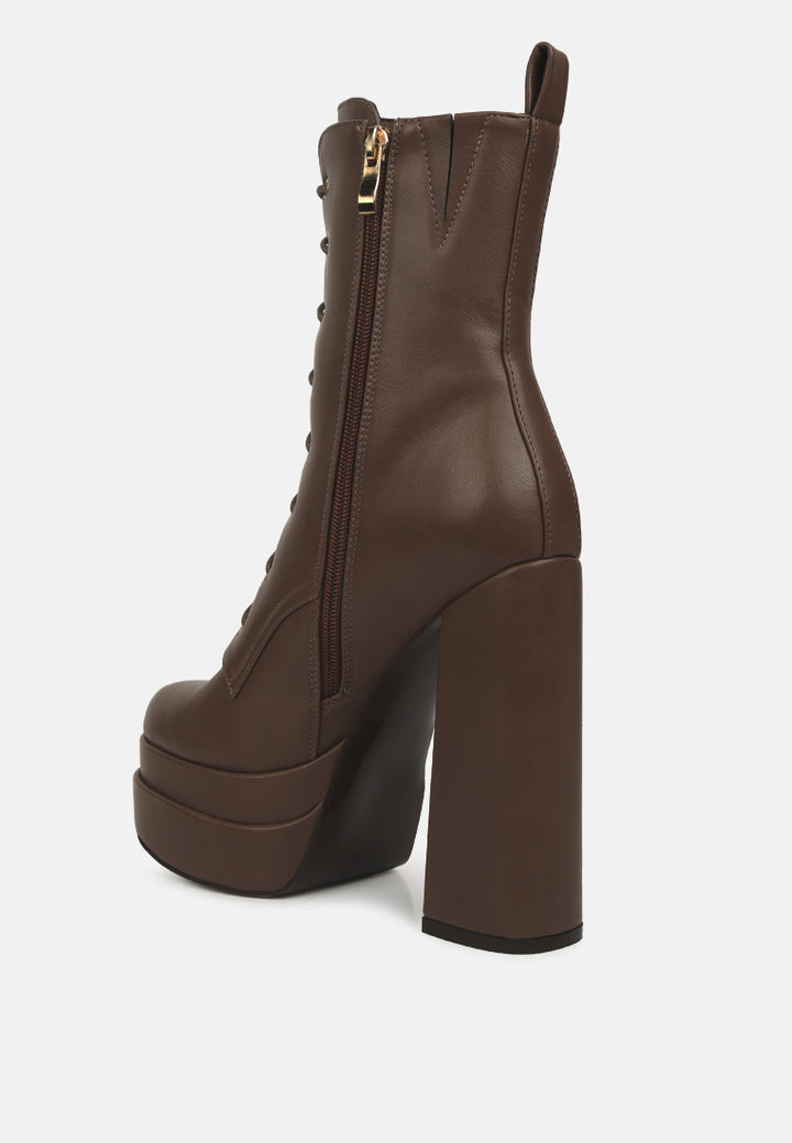 women high heeled ankle boots#color_brown