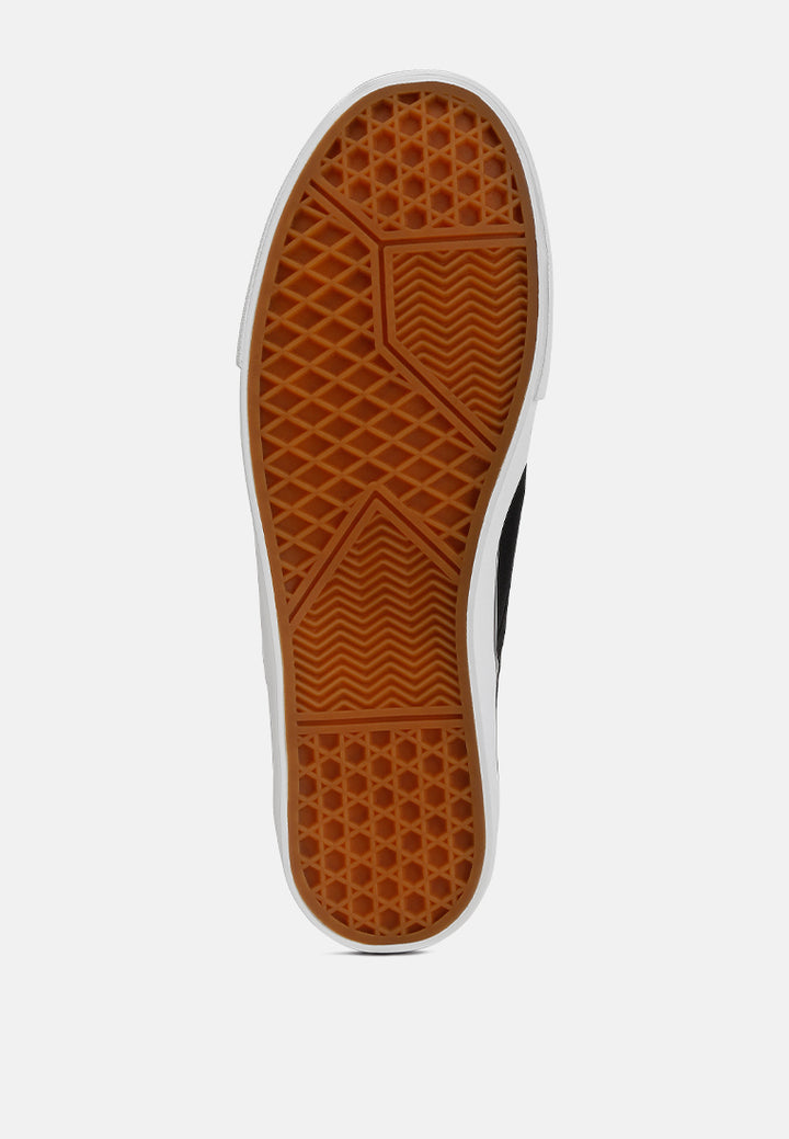 mens canvas slip on sneakers#color_black