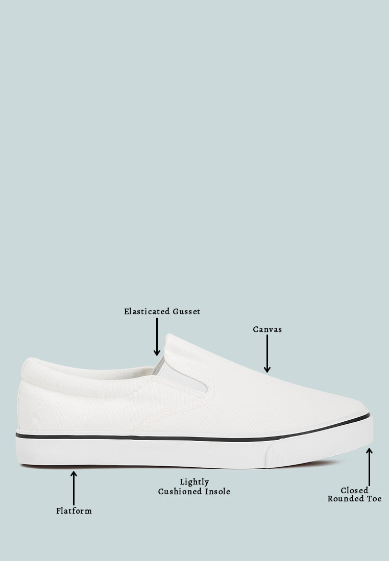 mens canvas slip on sneakers#color_white