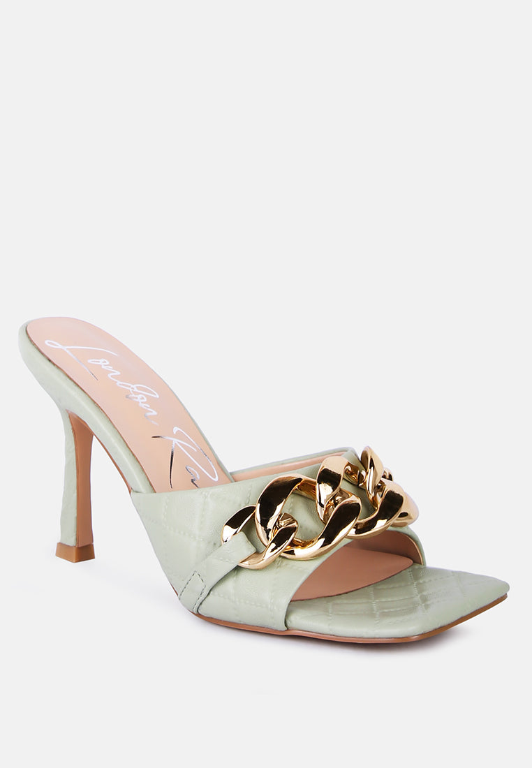 women quilted high heeled slide sandals#color_mint