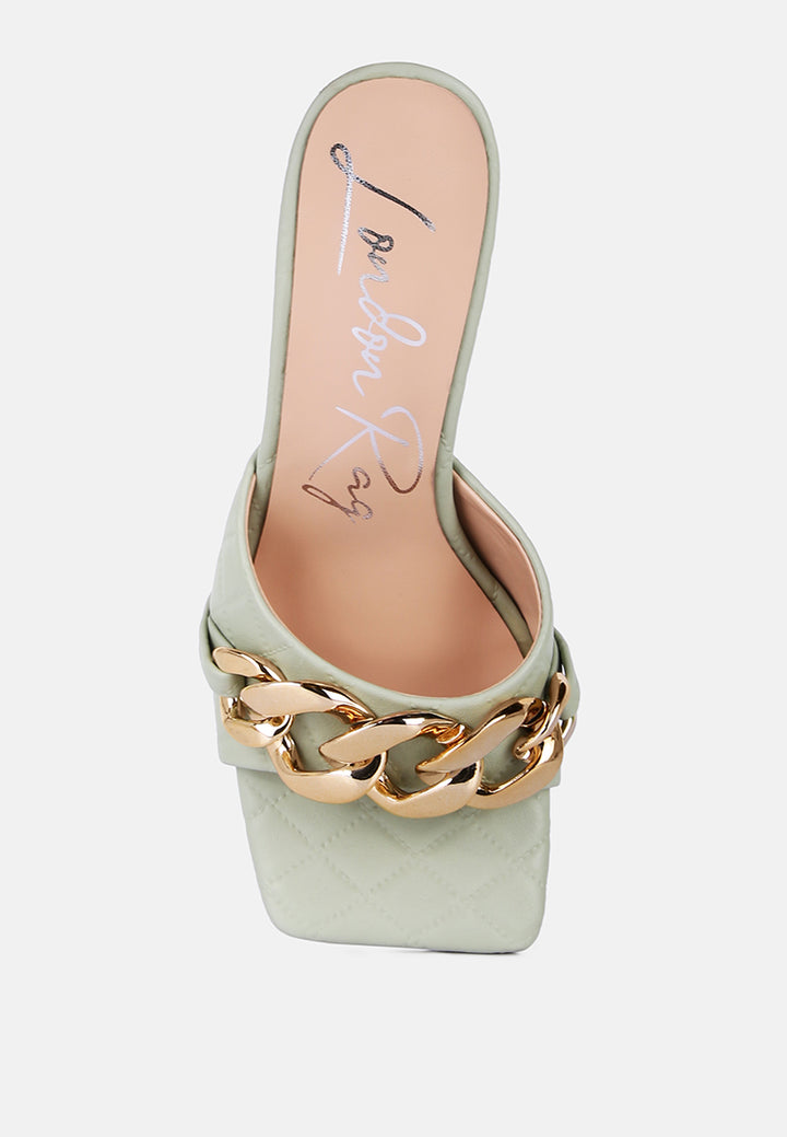 women quilted high heeled slide sandals#color_mint