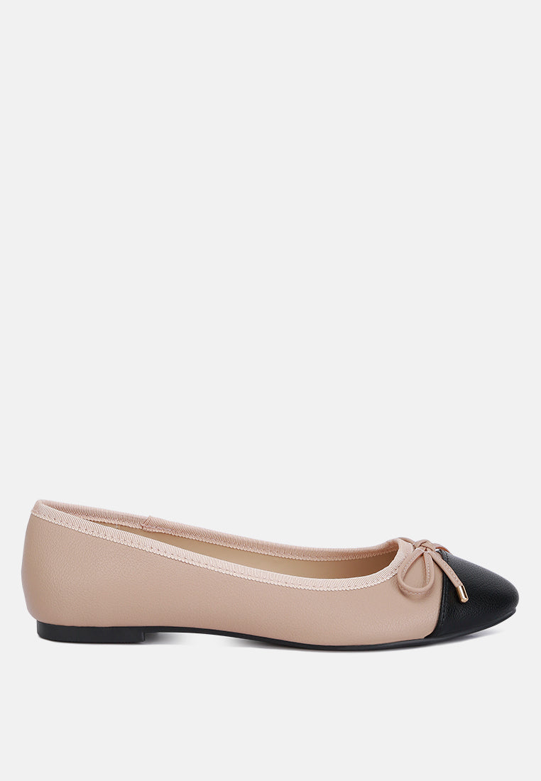 women two tone ballet flats#color_nude