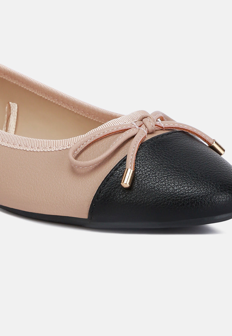 women two tone ballet flats#color_nude