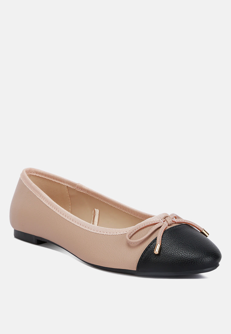 women two tone ballet flats#color_nude