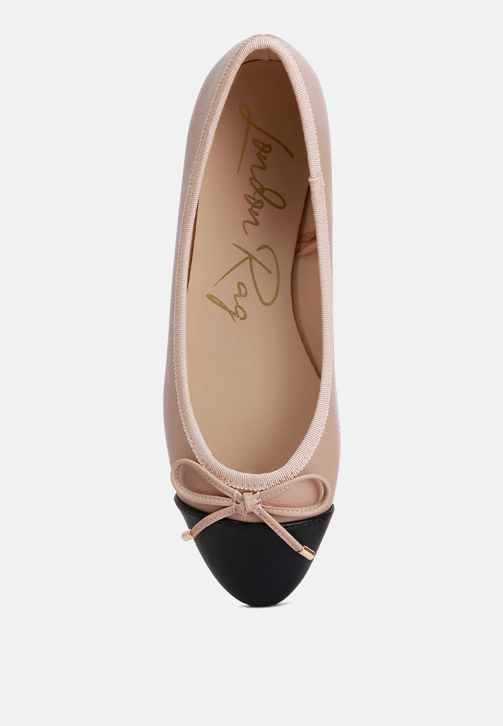 women two tone ballet flats#color_nude