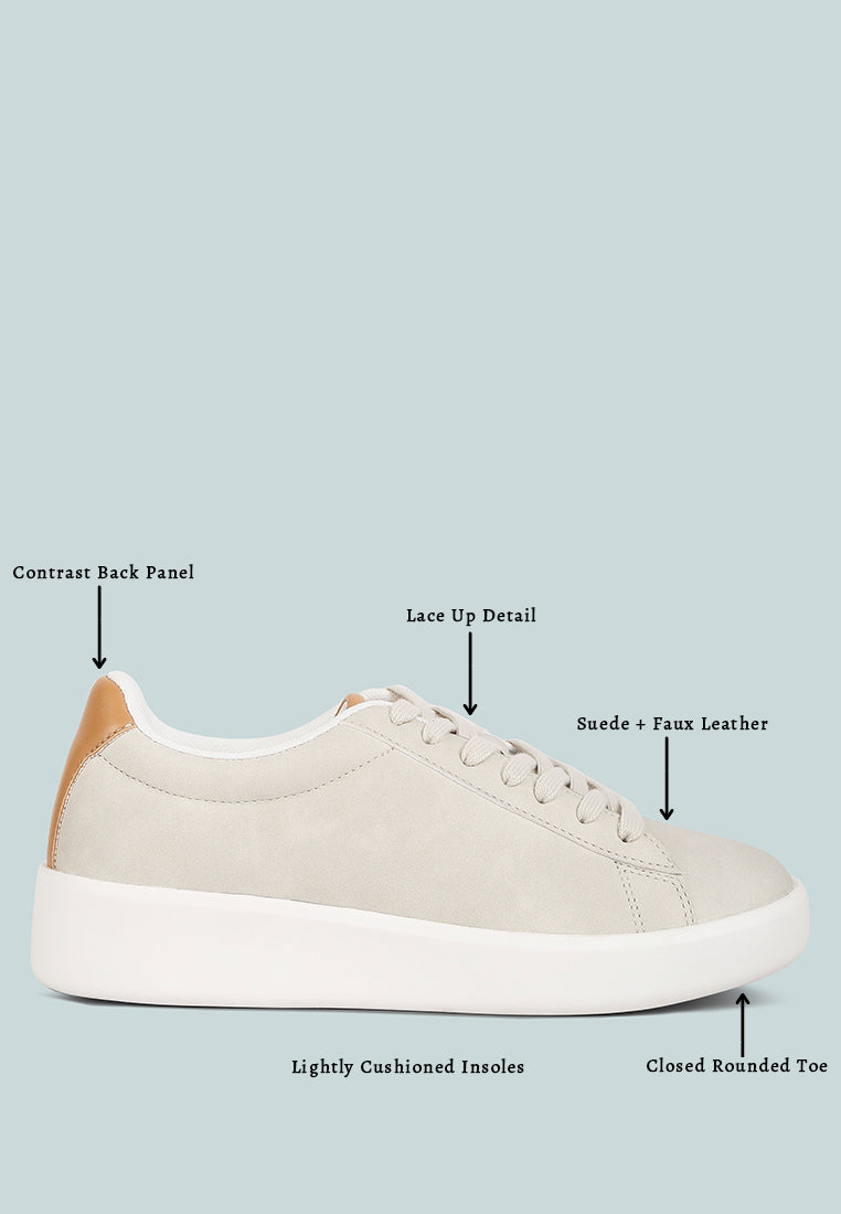 women lace up casual sneakers#color_beige