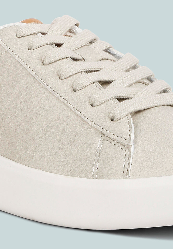 women lace up casual sneakers#color_beige