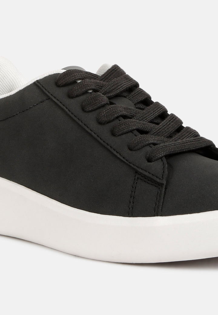 women lace up casual sneakers#color_black