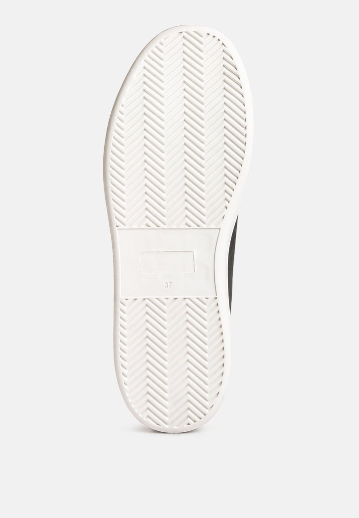 minky lace up casual sneakers#color_black