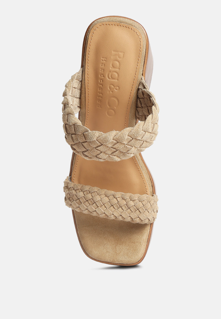 women braided detail platform sandals#color_beige