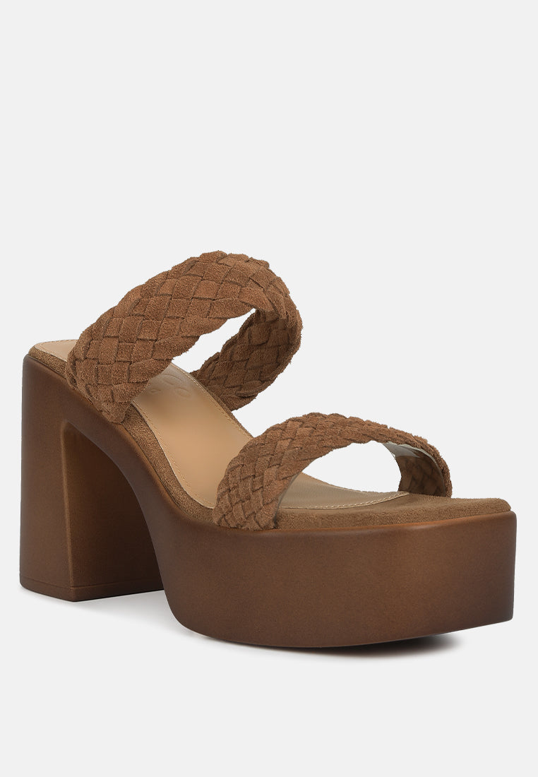 women braided detail platform sandals#color_tan