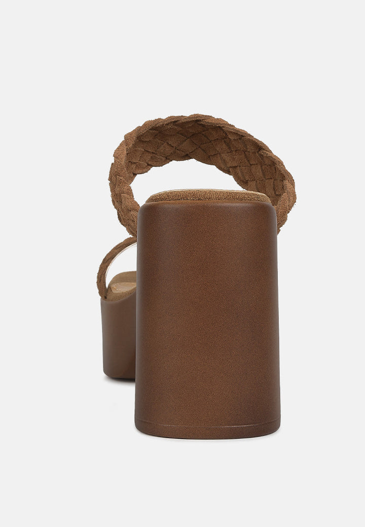 women braided detail platform sandals#color_tan