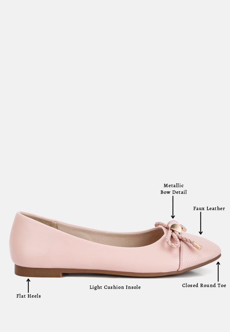 women metallic embellished flat ballerinas#color_pink