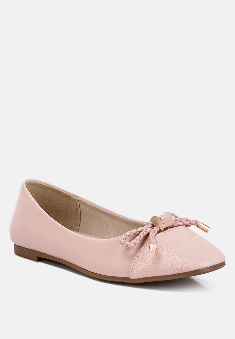 women metallic embellished flat ballerinas#color_pink