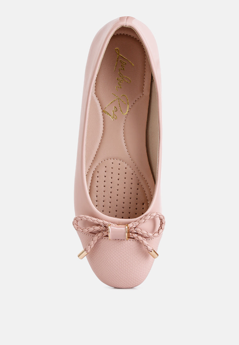 women metallic embellished flat ballerinas#color_pink