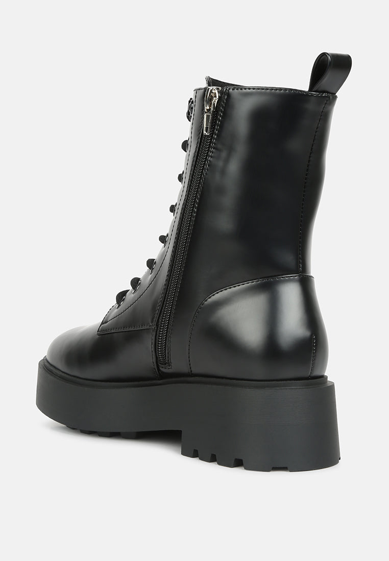 women molsh ankle biker boots#color_black