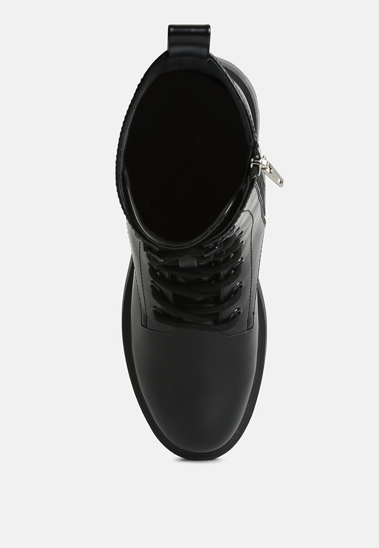 women molsh ankle biker boots#color_black