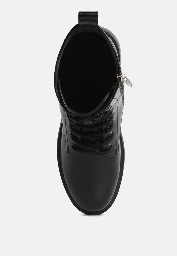 women molsh ankle biker boots#color_black