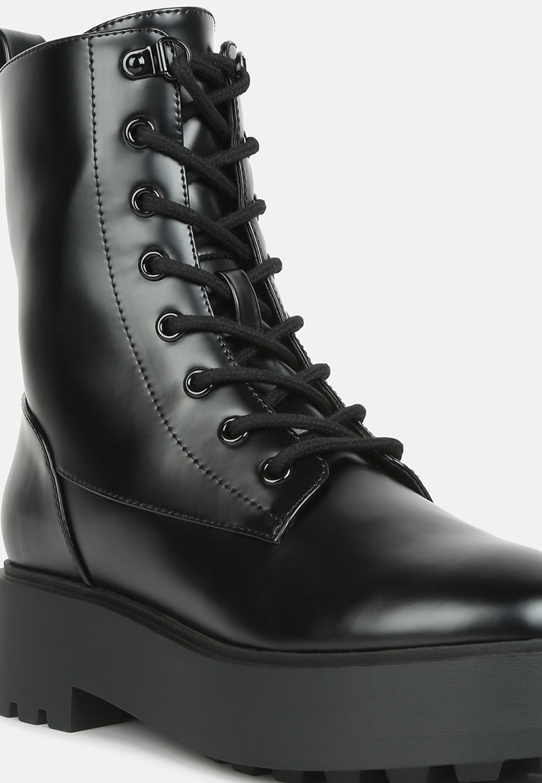 women molsh ankle biker boots#color_black