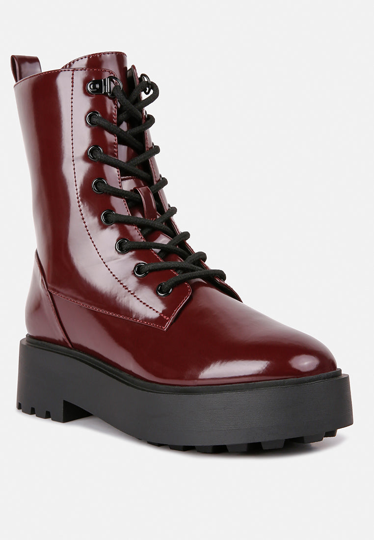 women molsh ankle biker boots#color_burgundy