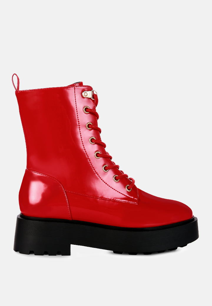 women molsh ankle biker boots#color_red