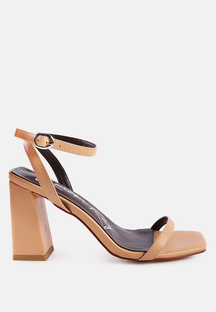 women square toe block heeled sandal#color_nude