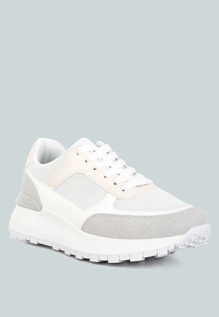 Women The Non-Ordinary Lace Up Sneakers#color_white