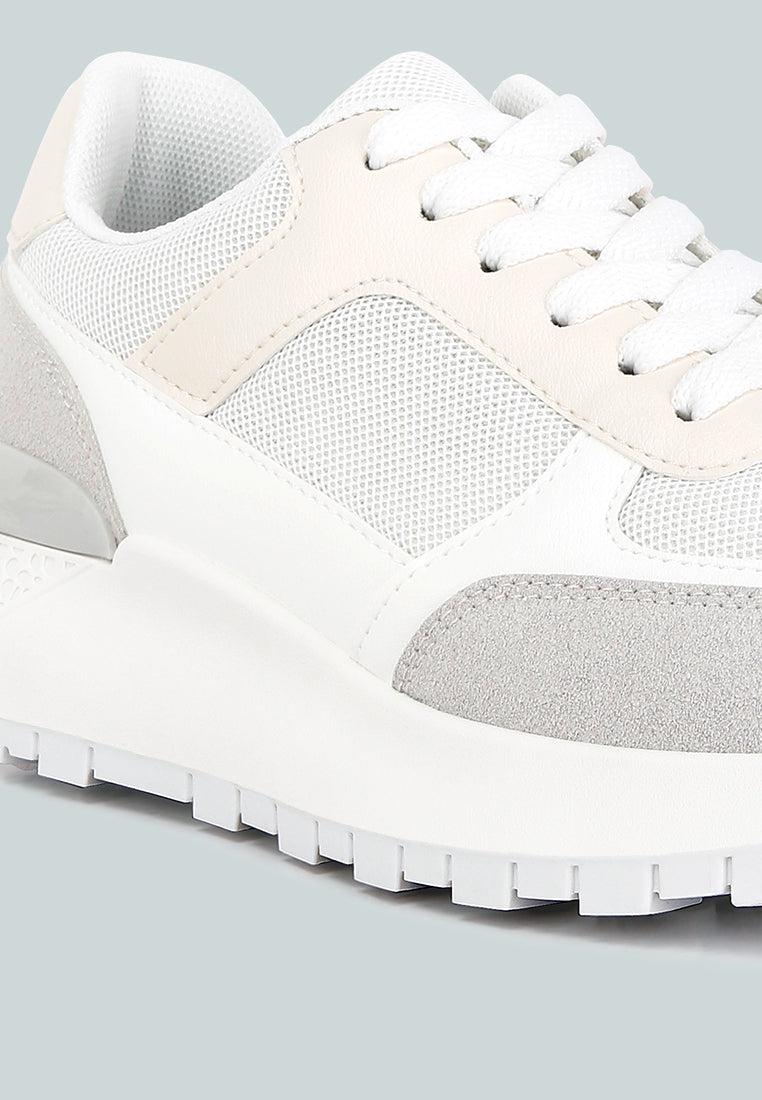 Women The Non-Ordinary Lace Up Sneakers#color_white