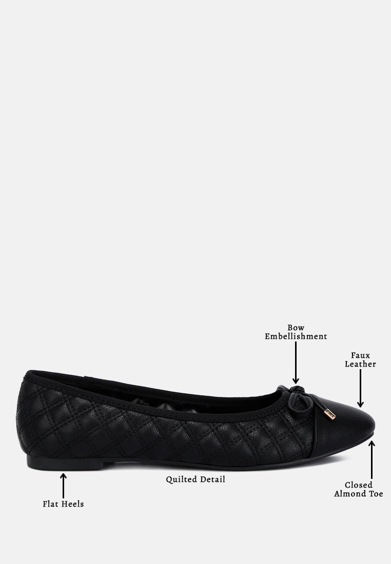 Women Quilted Faux Leather Ballerinas