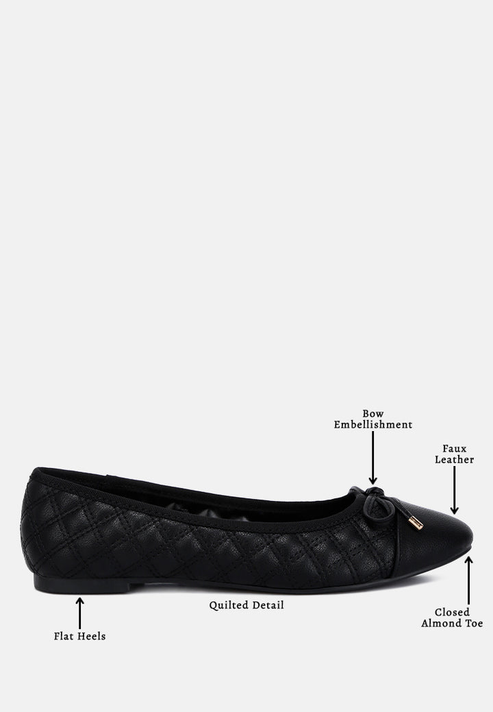 Women Quilted Faux Leather Ballerinas