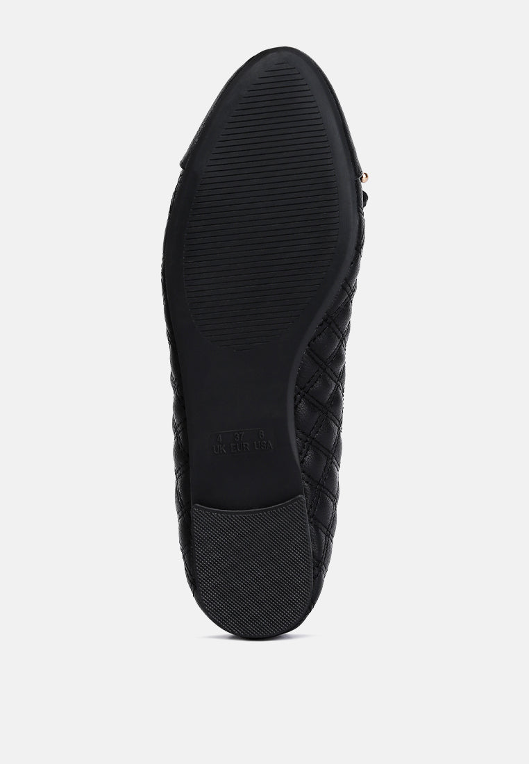 Women Quilted Faux Leather Ballerinas