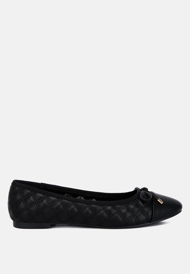 Women Quilted Faux Leather Ballerinas