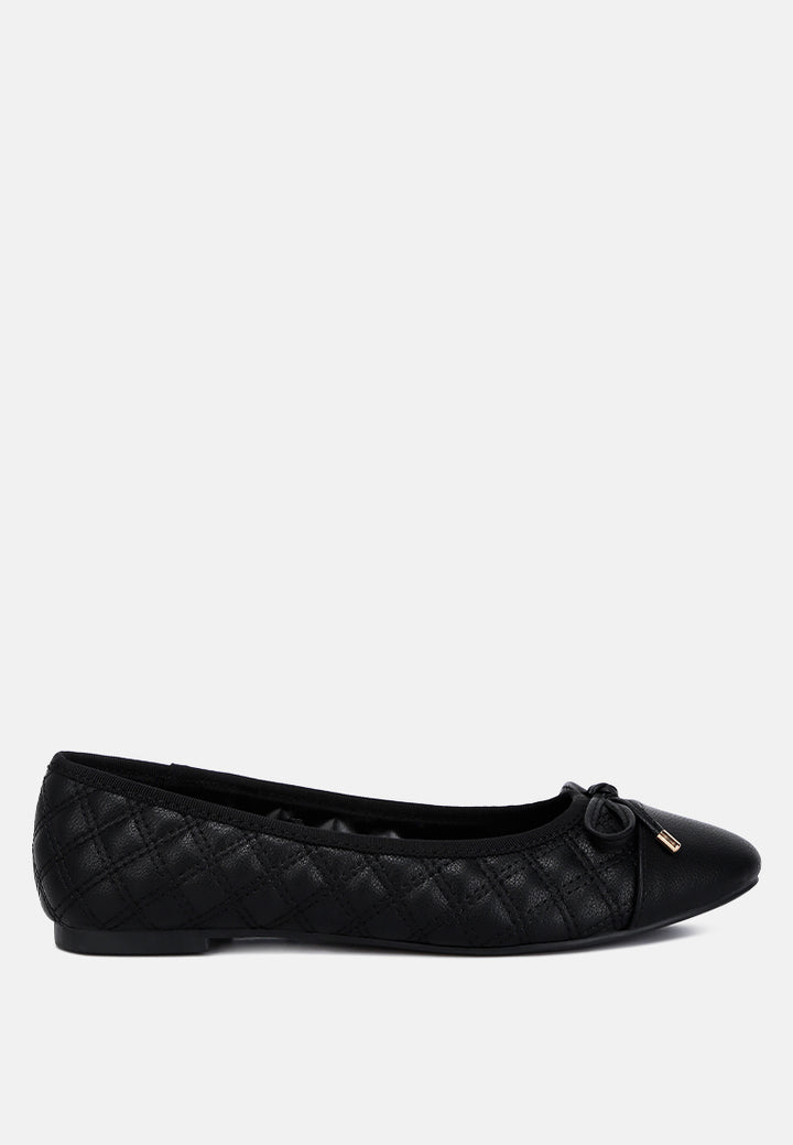 Women Quilted Faux Leather Ballerinas