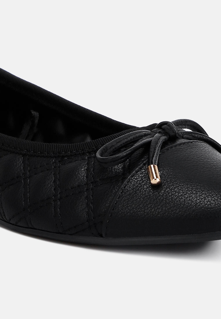 Women Quilted Faux Leather Ballerinas