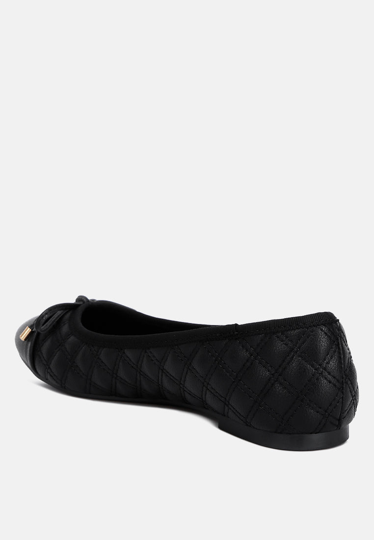 Women Quilted Faux Leather Ballerinas