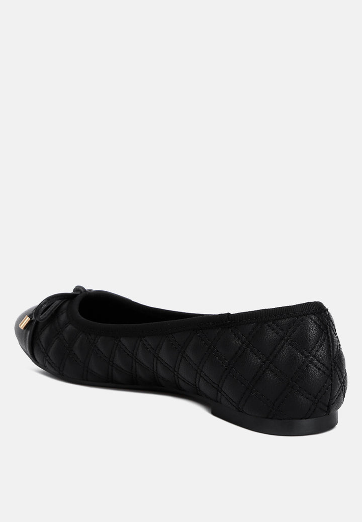 Women Quilted Faux Leather Ballerinas