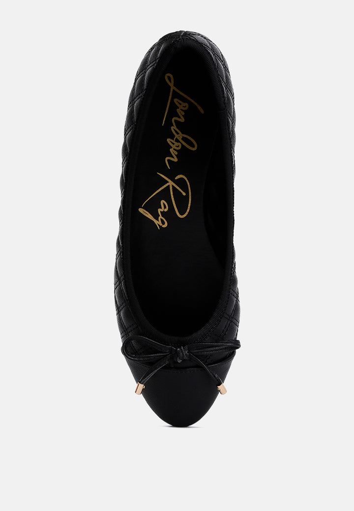 Women Quilted Faux Leather Ballerinas