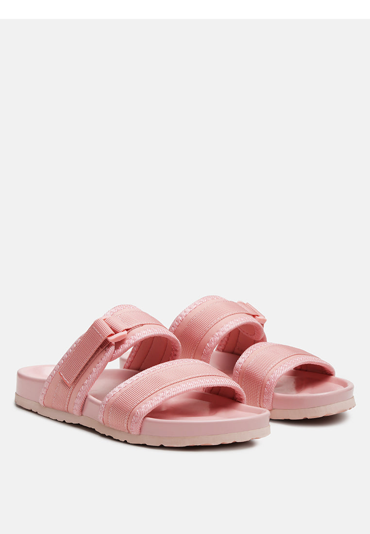 women pink nautic casual platforms slides#color_pink
